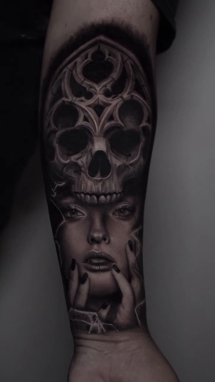 Tattoo by @luees___ — dark_realism, black_and_grey