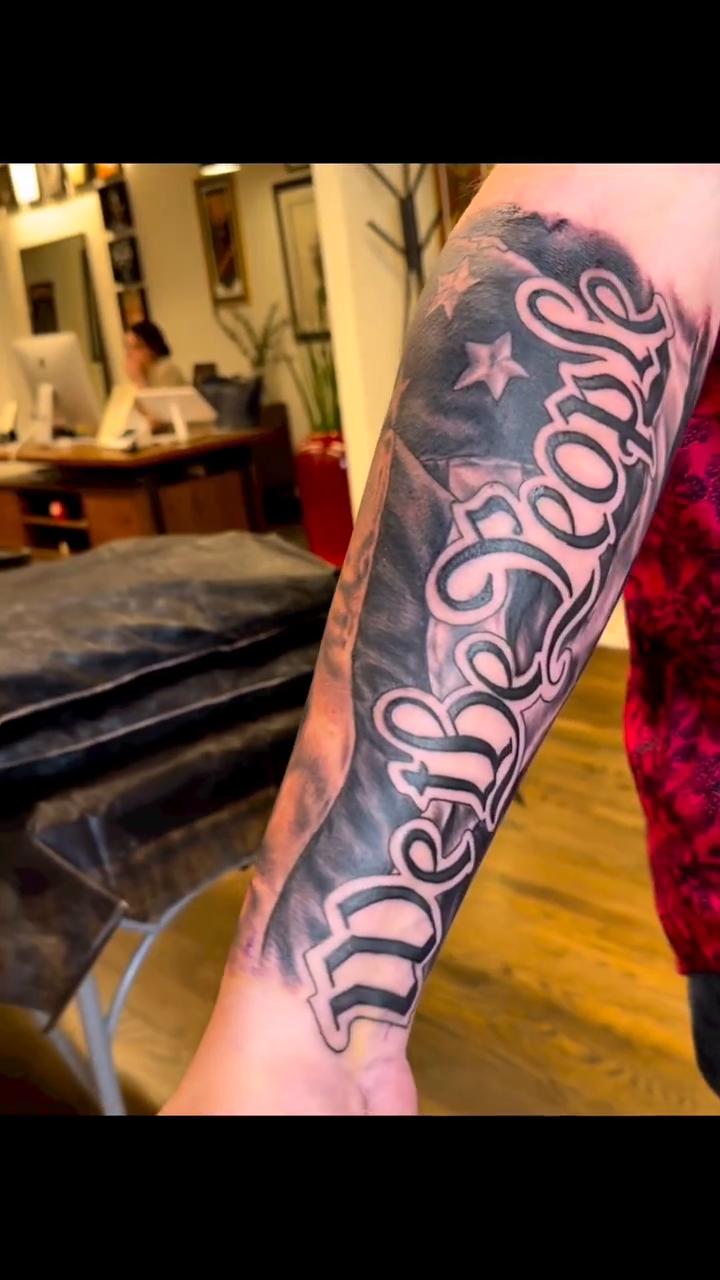 Tattoo by @bryanhumphries_ — black_and_grey, lettering_script