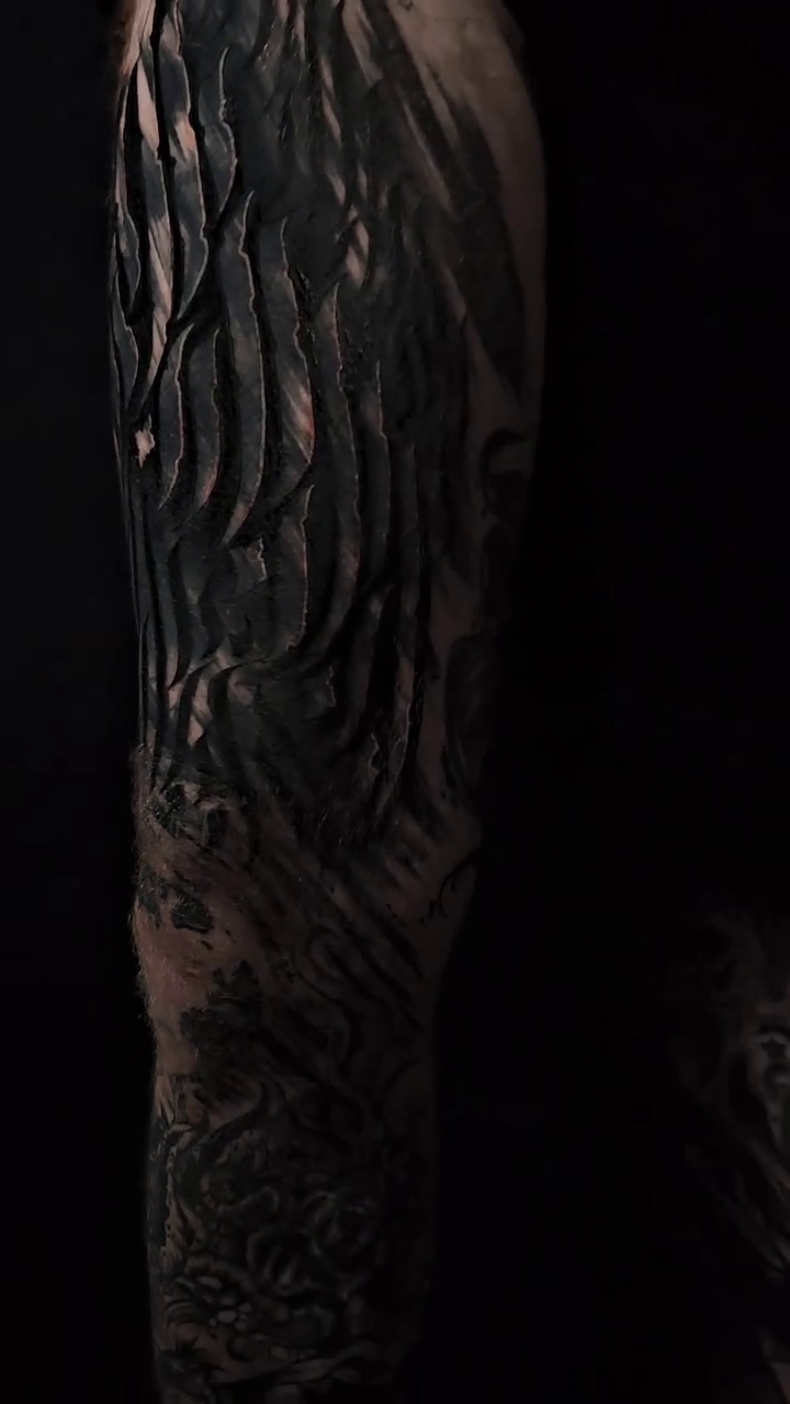 Tattoo by @wilfred_arts — blackwork, dark_realism