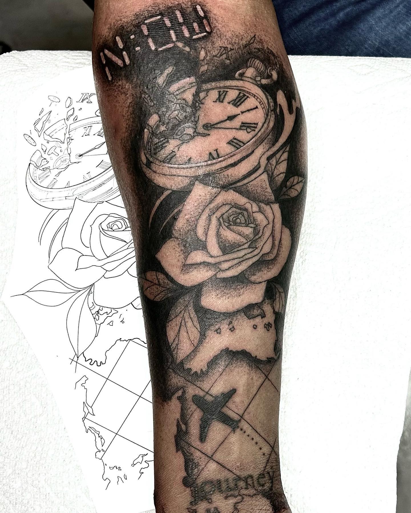 Tattoo by @lildebbie214 — black_and_grey, realism