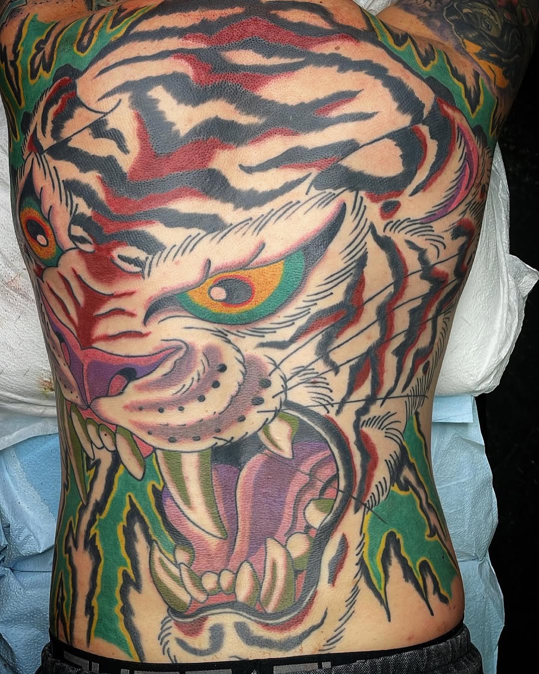 Tattoo by @_wooderson_ — japanese_irezumi, american_traditional