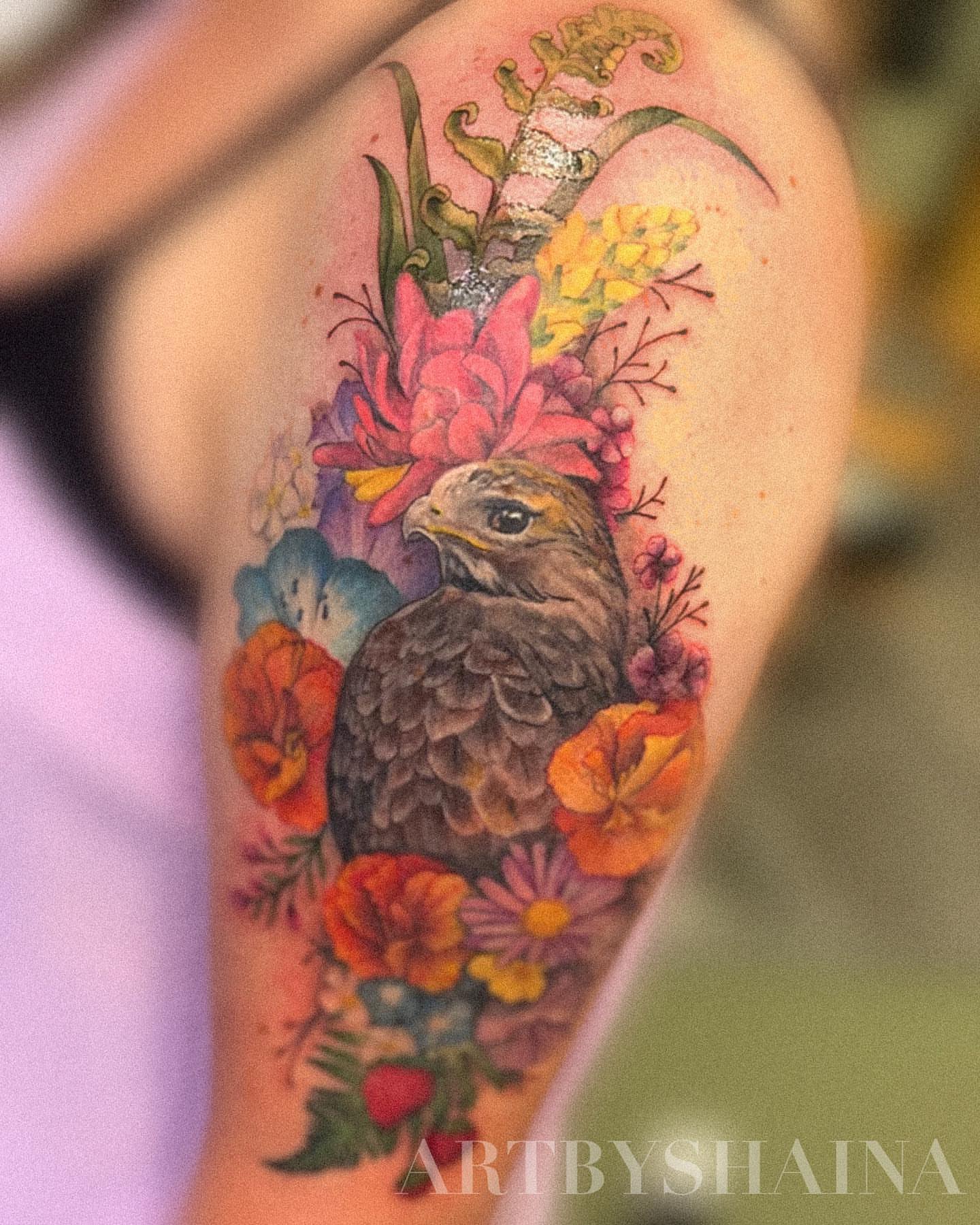 Tattoo by @artbyshaina — watercolor