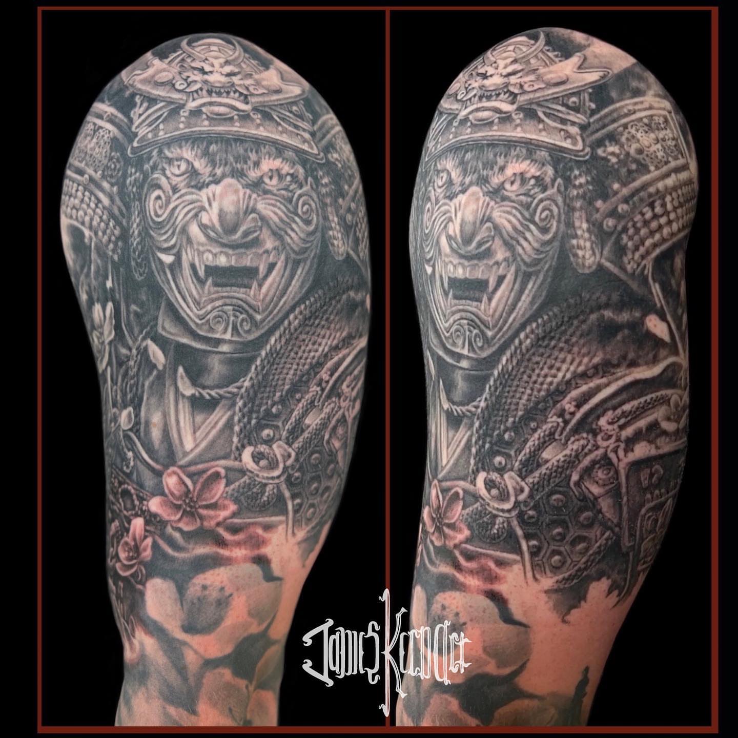Samurai warrior japanese irezumi tattoo on the forearm by James Kern * Visionary Tattoo Artist *