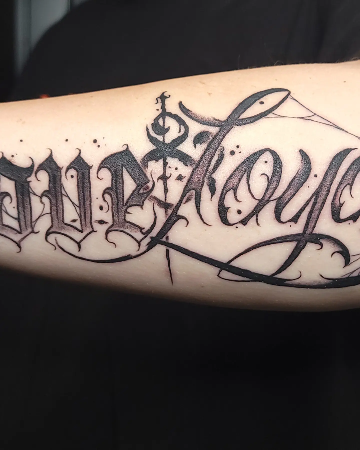 Tattoo by @bigscriptenergy — lettering_script