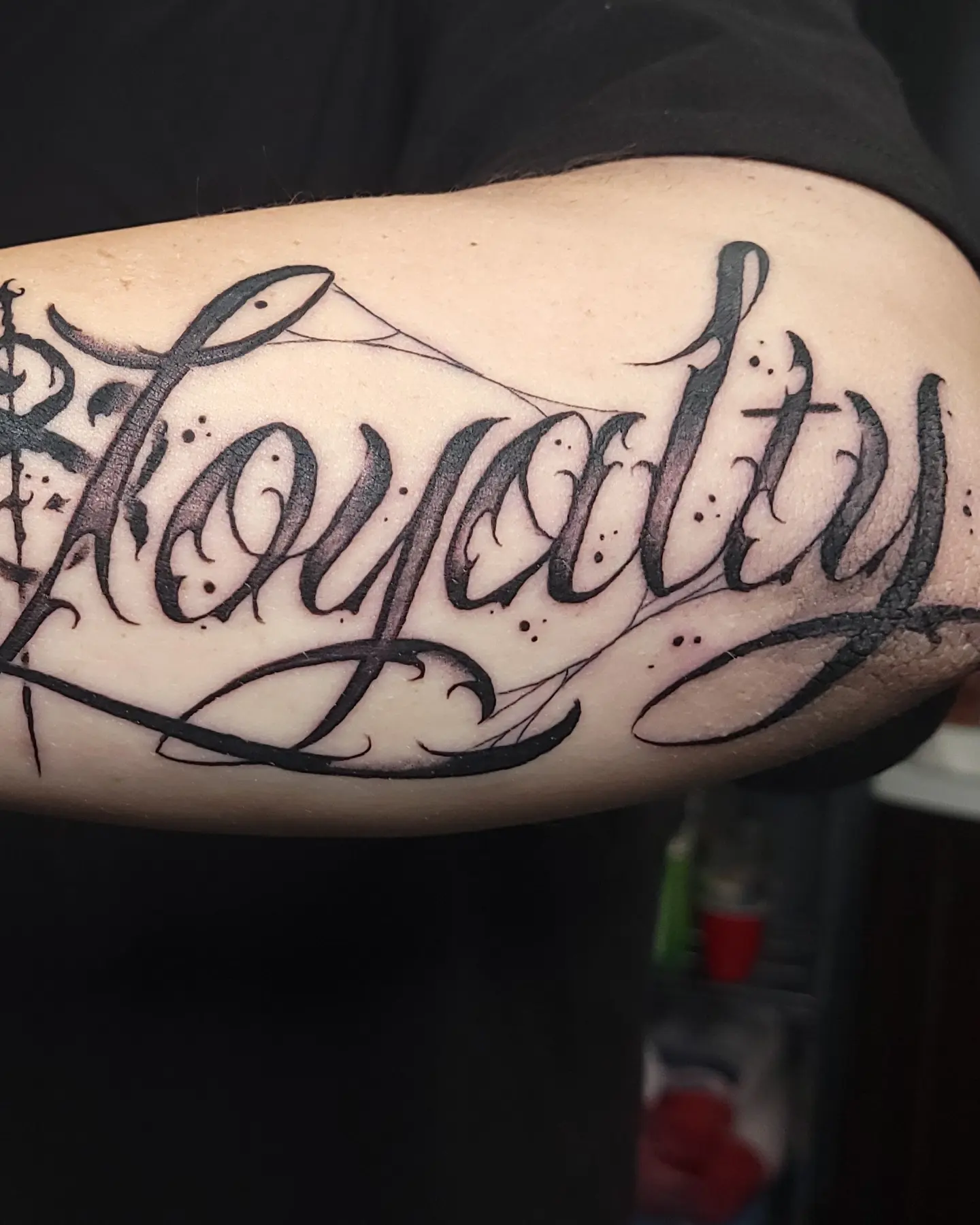 Tattoo by @bigscriptenergy — lettering_script