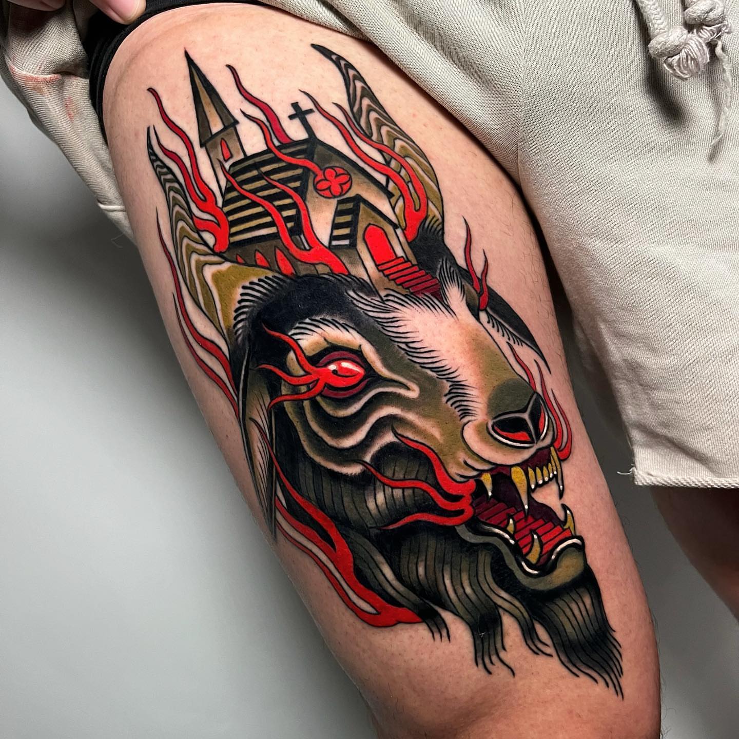 Tattoo by @saralewistattoo — american_traditional, dark_realism