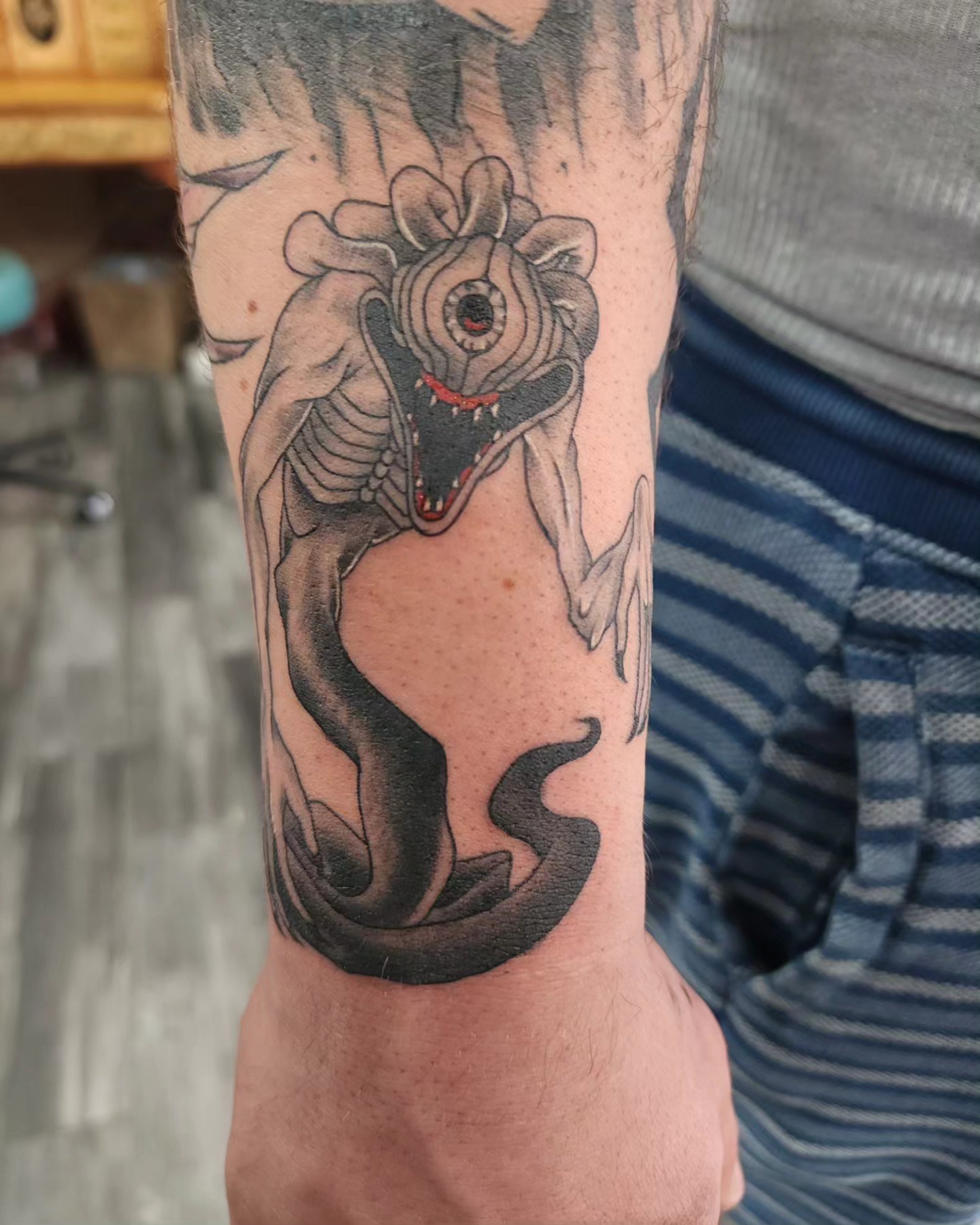 Tattoo by @milesdeoring — black_and_grey