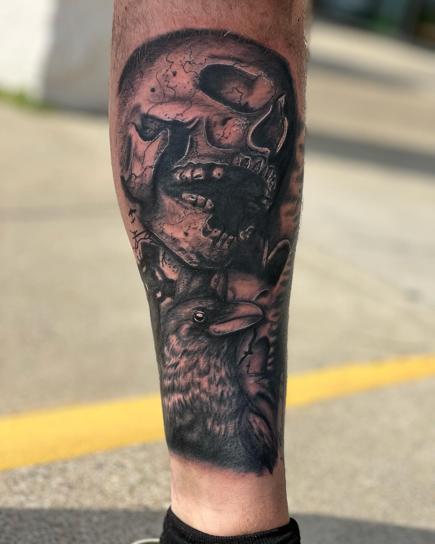 Tattoo by @burkes.body.graphic — black_and_grey, realism