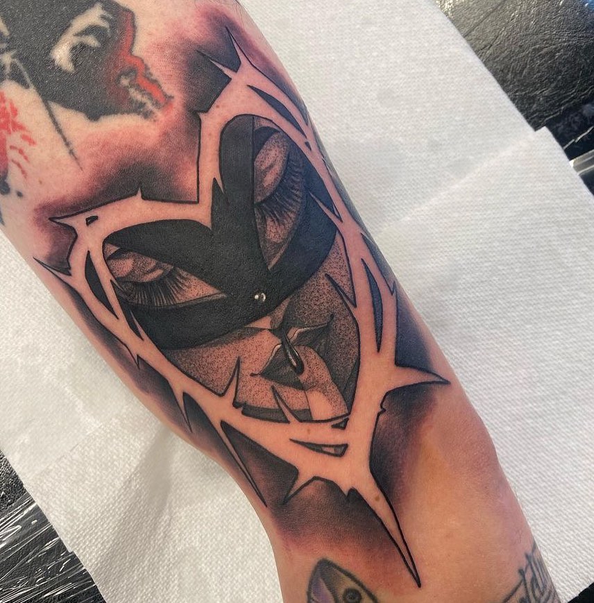 Tattoo by @tatdaddyangel — black_and_grey, realism