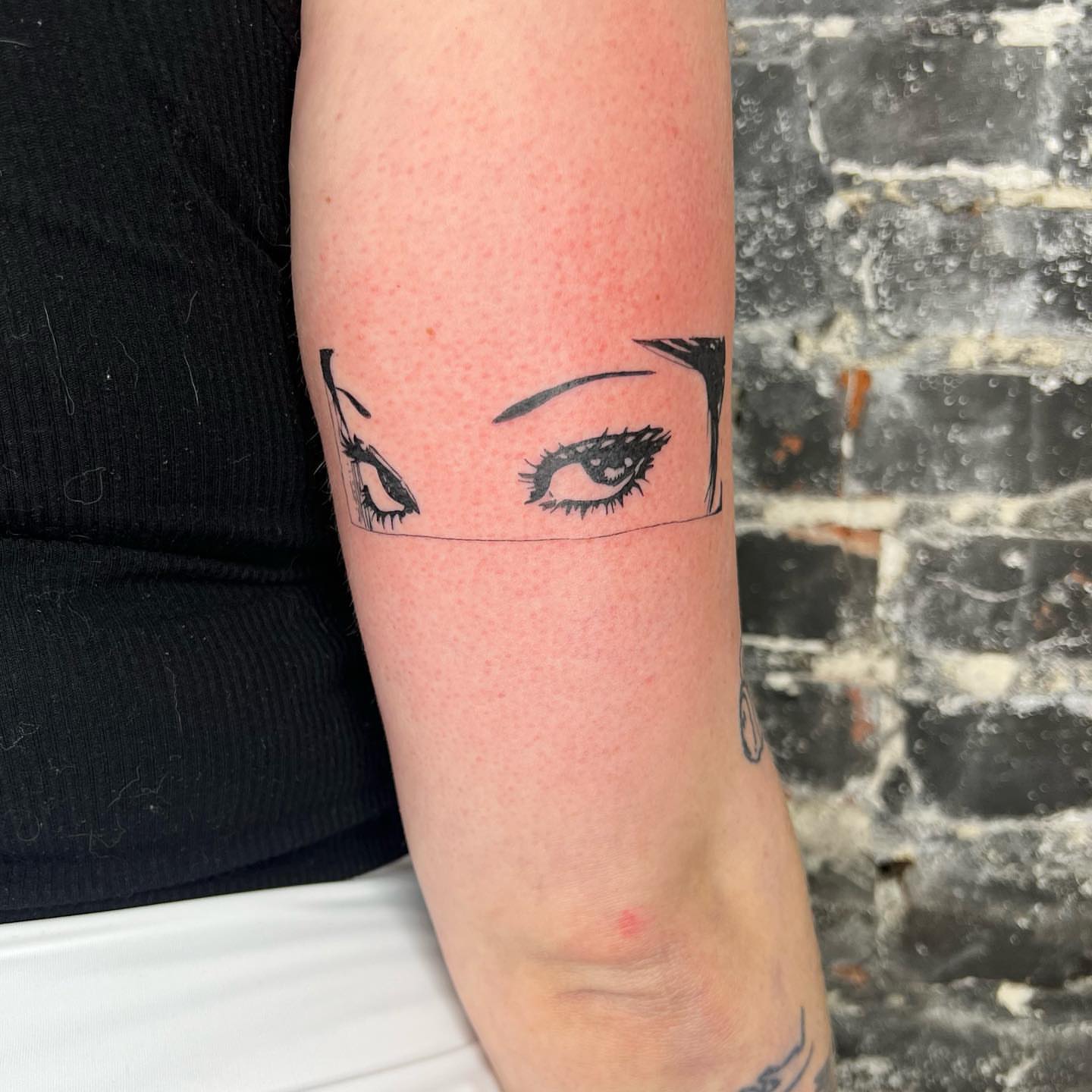 Eyes black and grey tattoo on the forearm by ⊹ ࣪ ₊✩‧₊˚ 𝖘 𝖙 𝖊 𝖕 𝖍 𝖆 𝖓 𝖎 𝖊 ˚₊‧✩₊ ࣪ ⊹