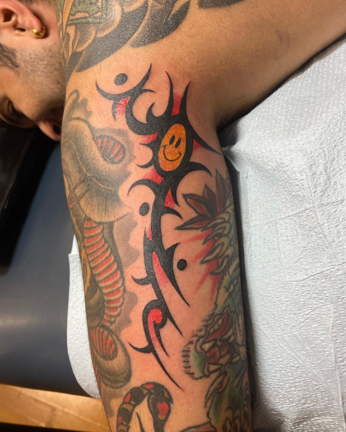 Tribal elephant tribal tattoo on the forearm by Alan Pham, San Jose, California