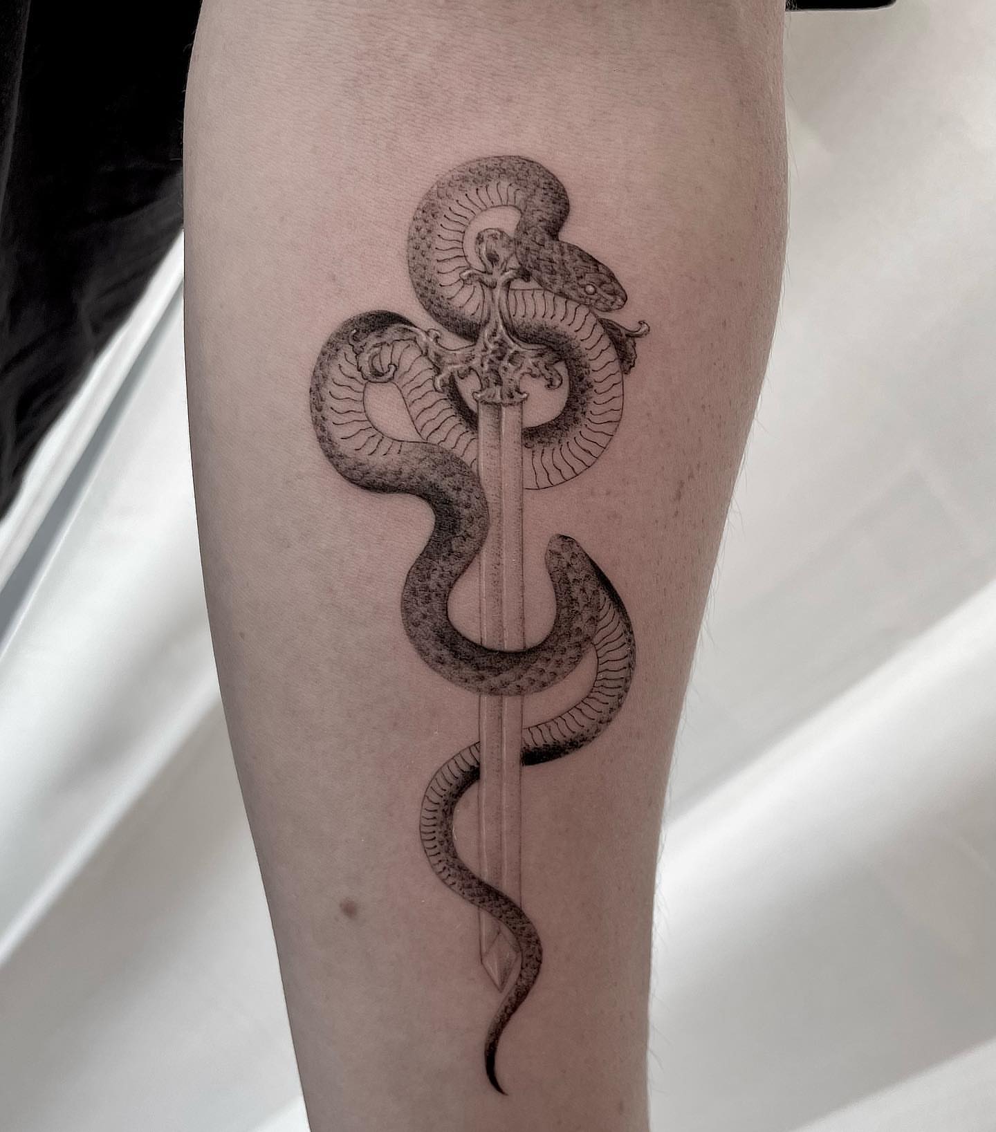 Tattoo by @oori_tattoo — black_and_grey