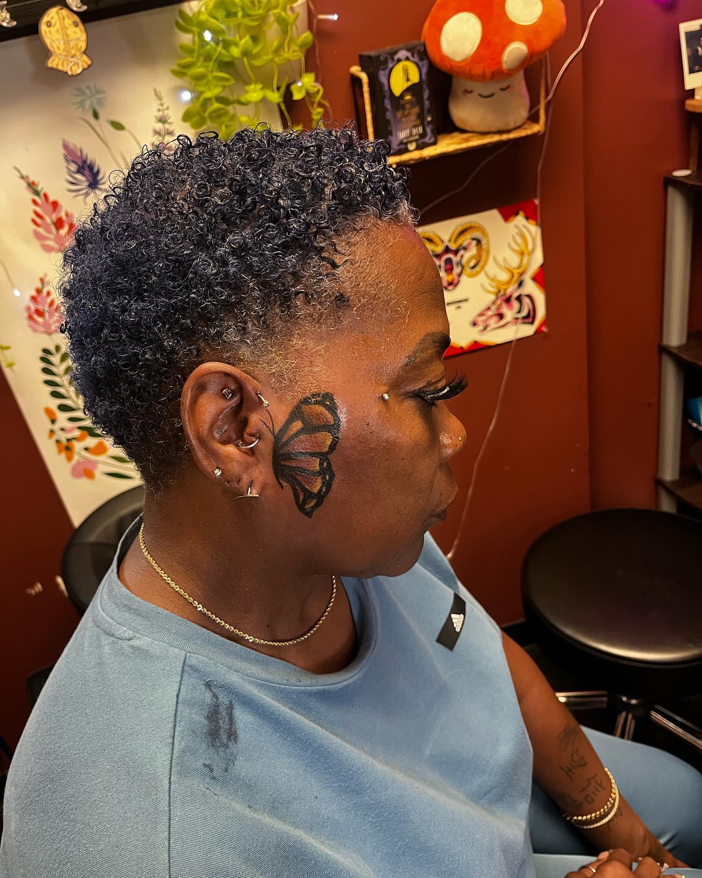 Butterfly black and grey tattoo by Alyssa Turner