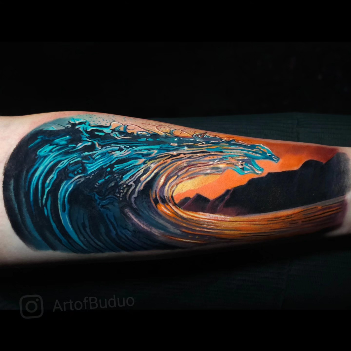 Tattoo by @artofbuduo — realism, dotwork