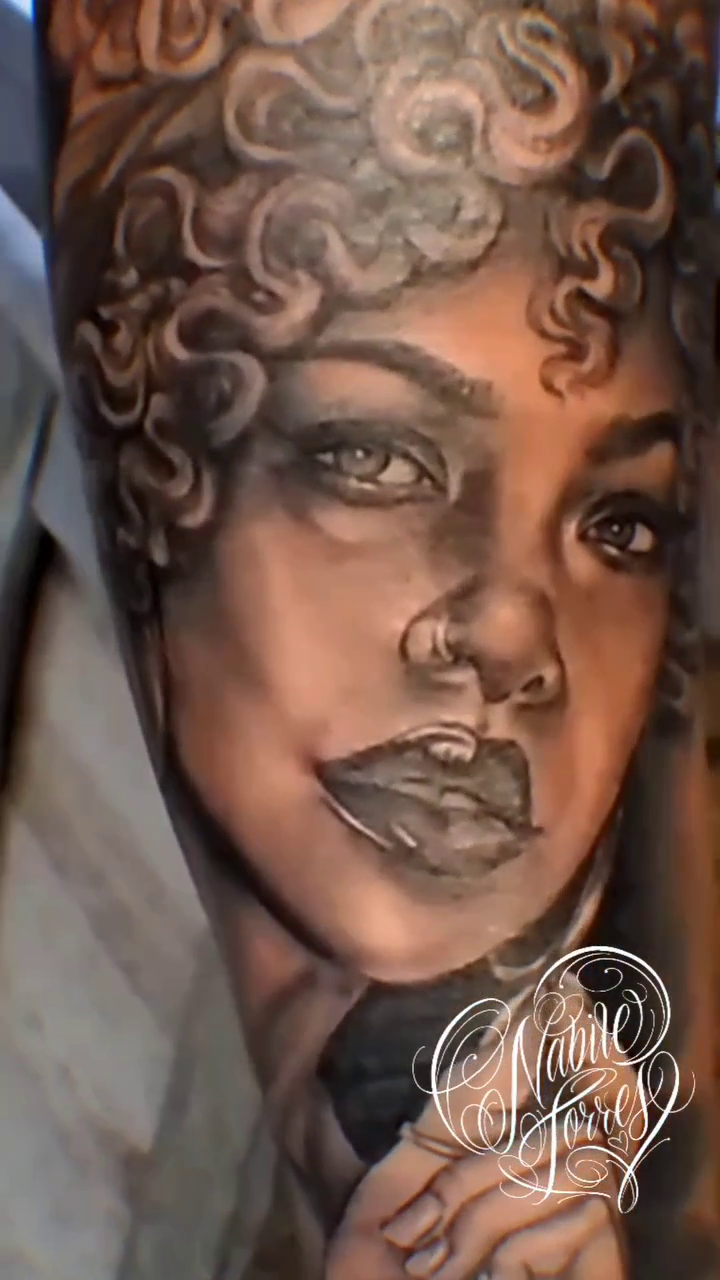 Tattoo by @nabiletorrestattoo — realism, black_and_grey