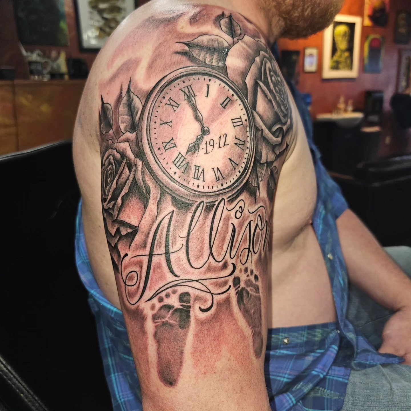 Tattoo by @fromthefiretattoo605 — realism, black_and_grey