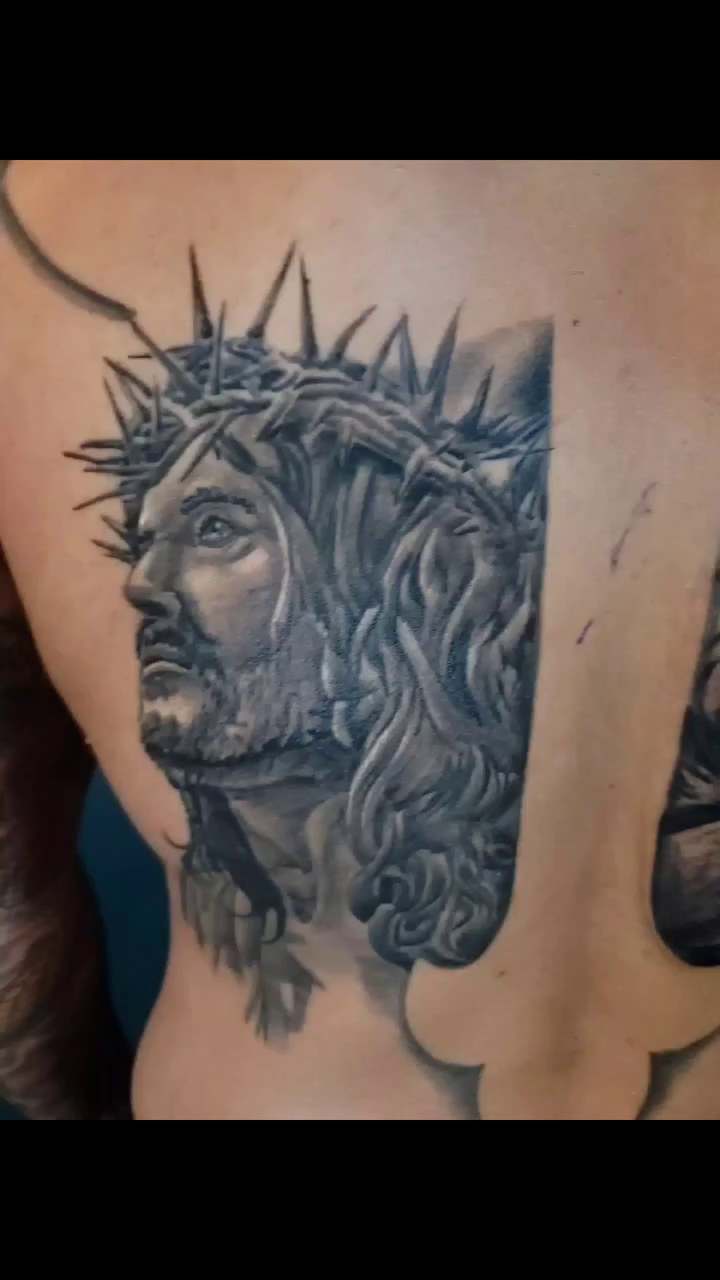Tattoo by @johnniericotattoos — realism, black_and_grey