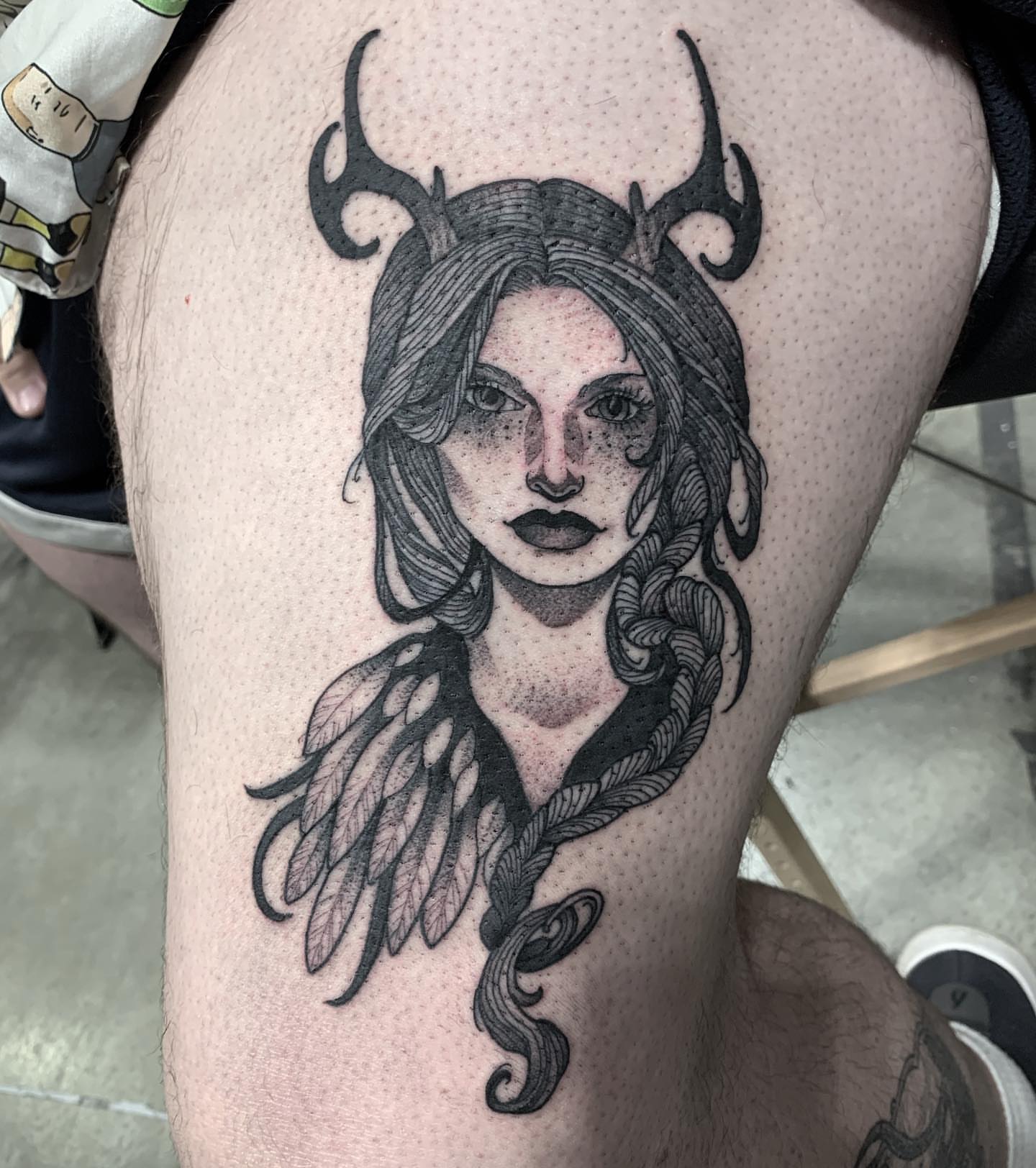 Tattoo by @andifitztattoo — dotwork, realism