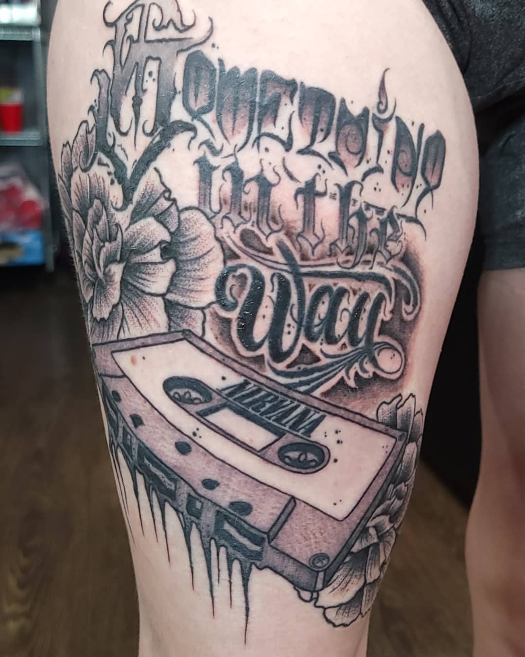 Tattoo by @bigscriptenergy — dotwork, black_and_grey
