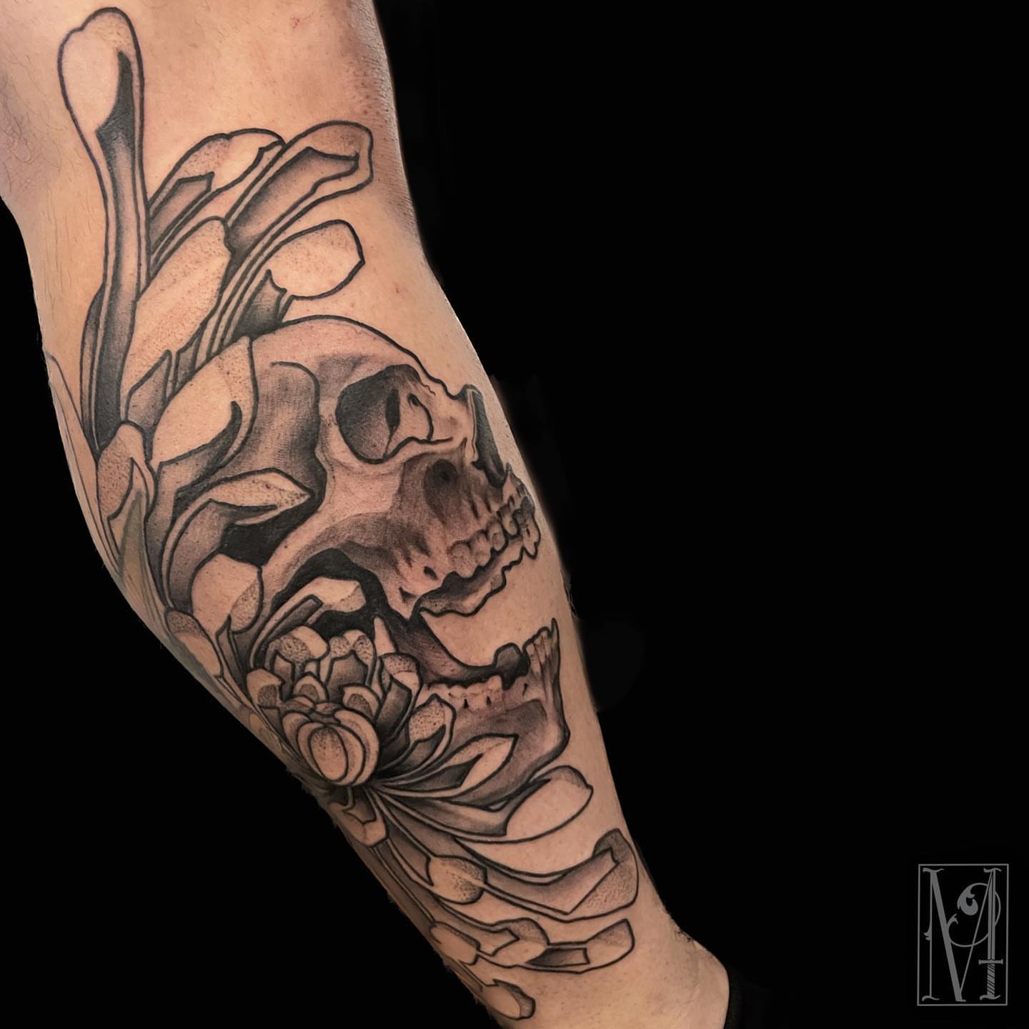 Tattoo by @doublescribbles — black_and_grey, realism