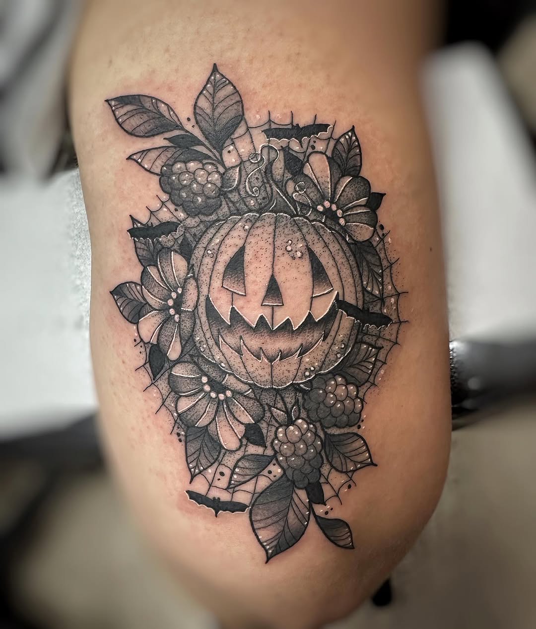 Tattoo by @joanadianetattoos β black_and_grey, dotwork
