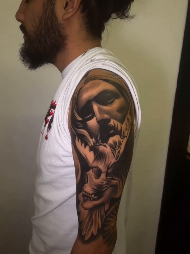 Tattoo by @xaviersalinastats β realism, black_and_grey