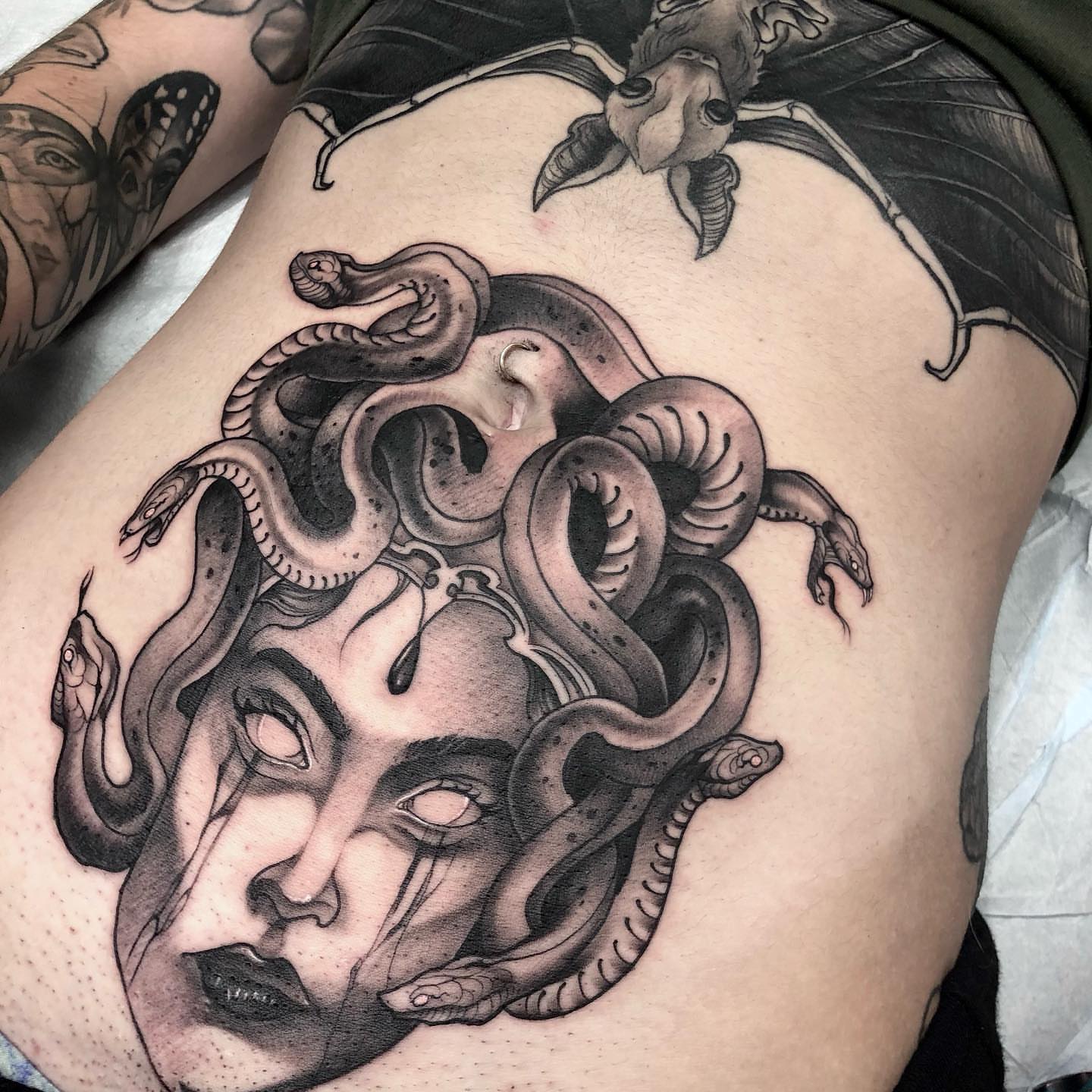 Tattoo by @aaronbtattoo — black_and_grey, realism