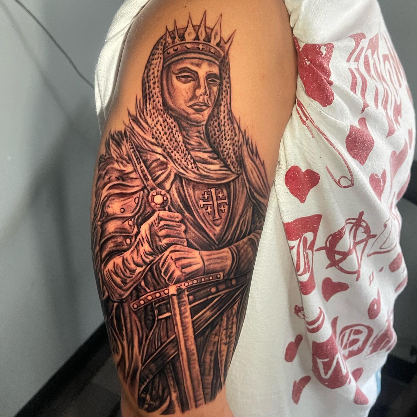 Knight realism tattoo on the forearm by Ohio Realism Tattoo Artist