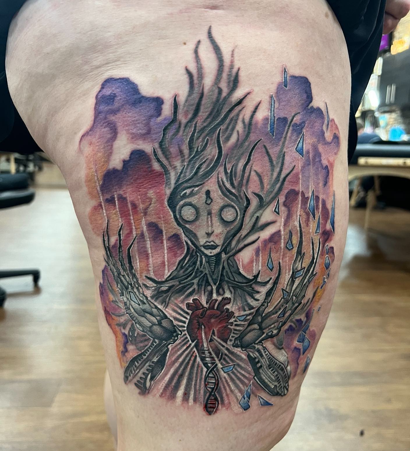 Tattoo by @lydiabruno13 — watercolor, surrealism
