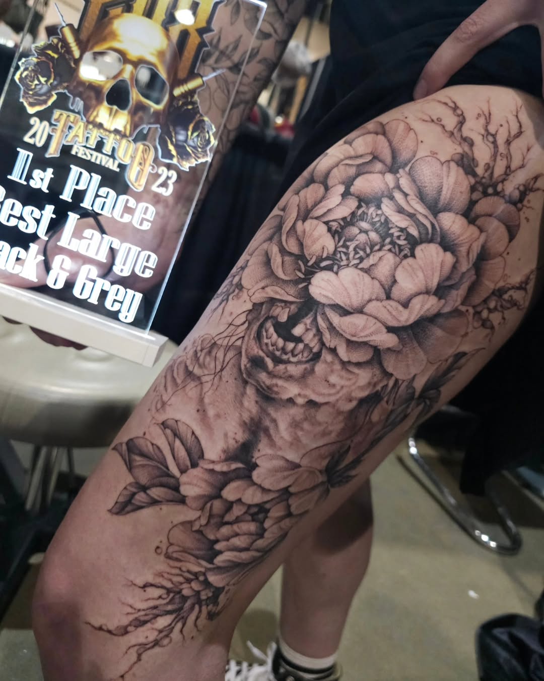 Tattoo by @jordanallredart — black_and_grey, realism