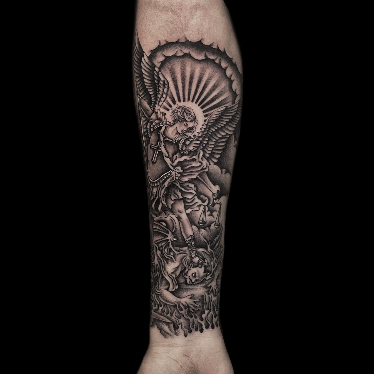 Tattoo by @wizdtattoo — black_and_grey, realism