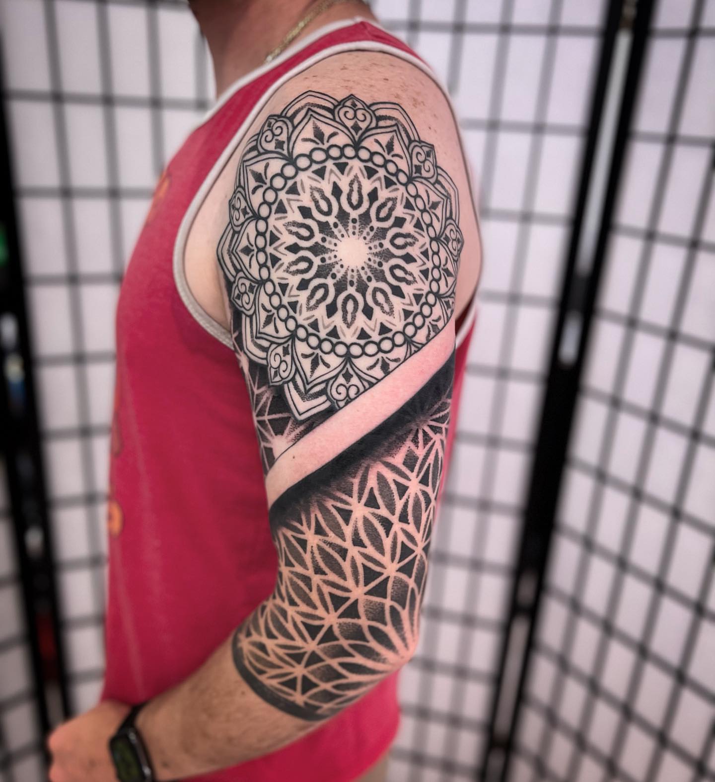 Tattoo by @paul_schnellmynuts — geometric