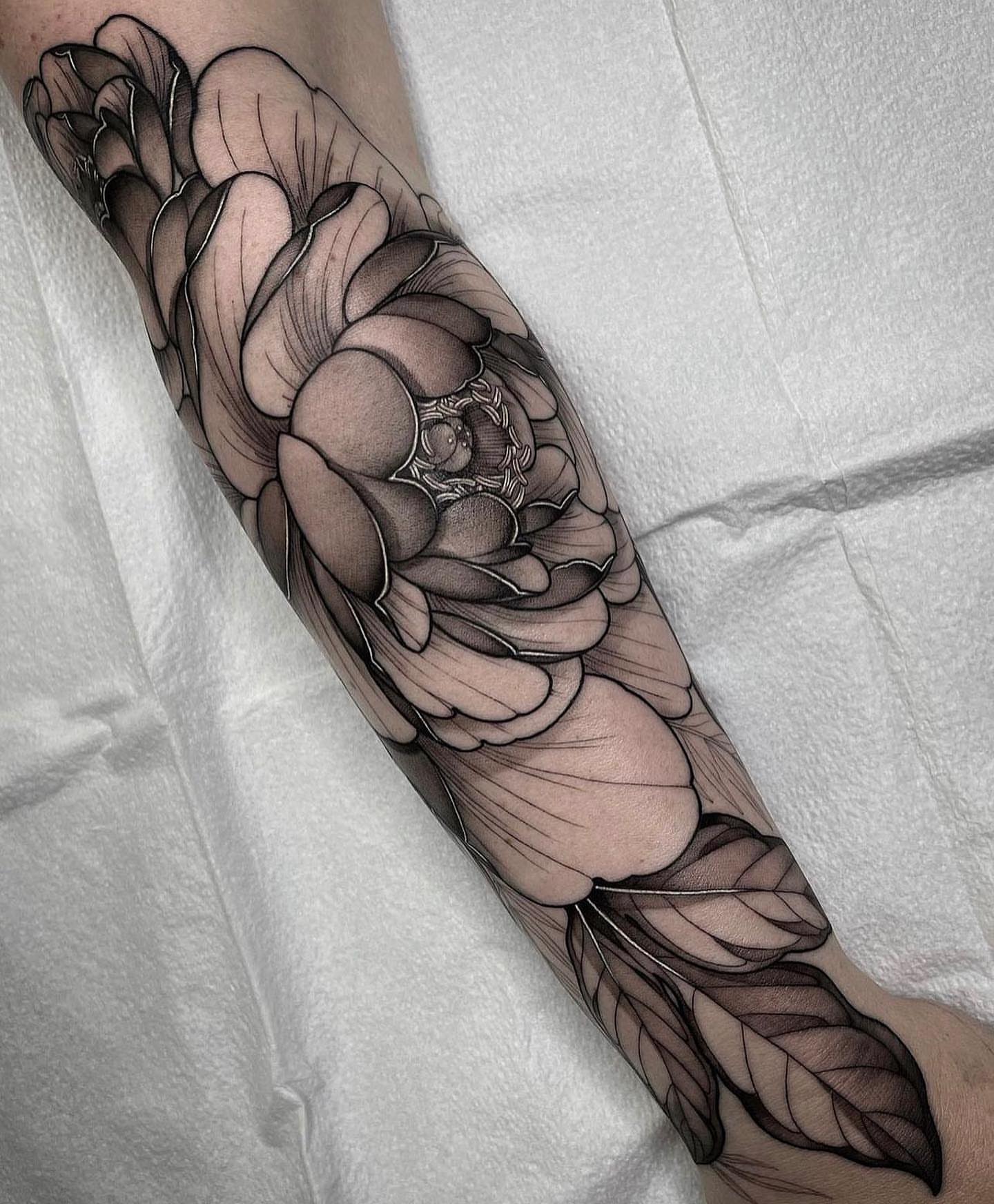 Tattoo by @squirestrahan — black_and_grey