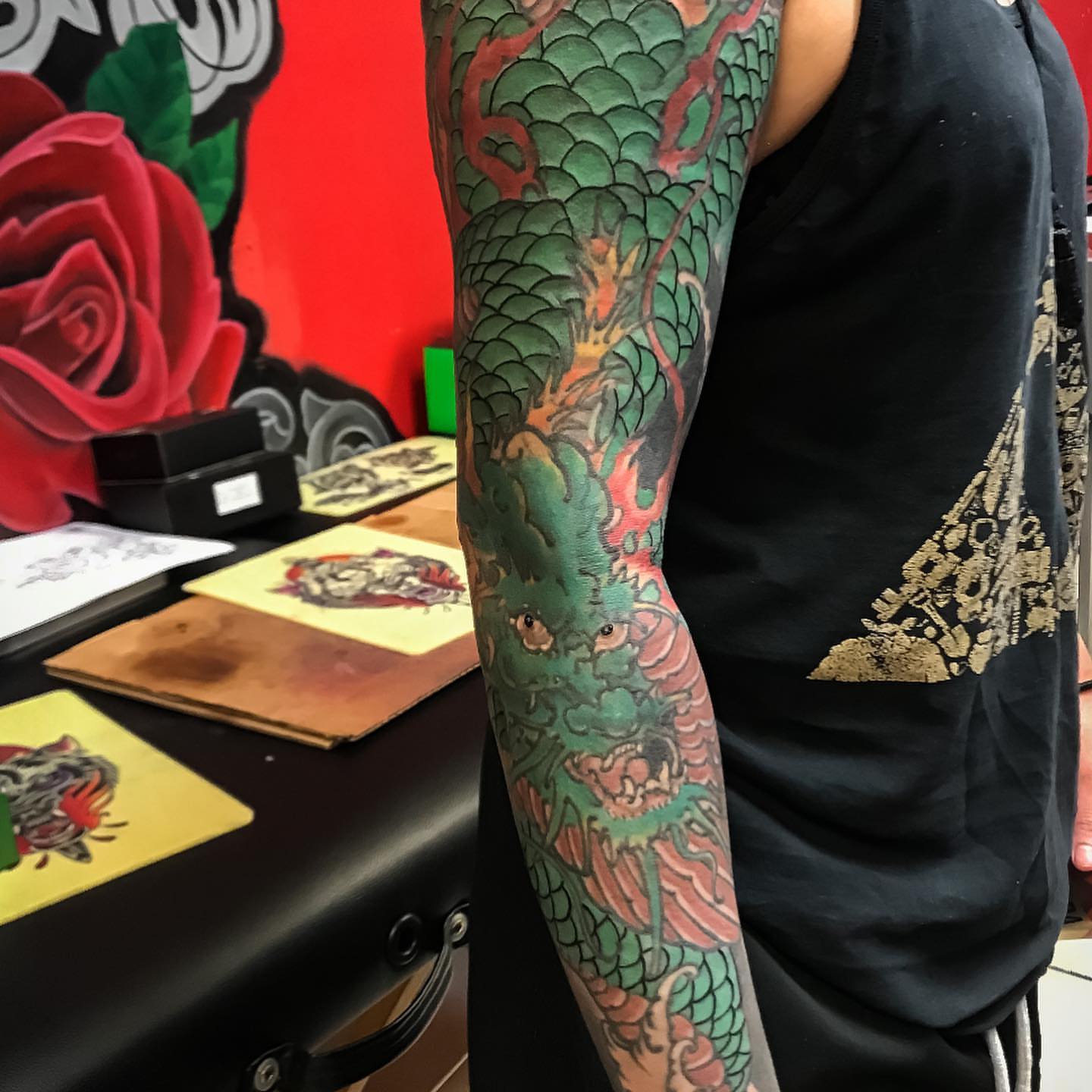 Dragon japanese irezumi tattoo on the forearm by Natalie Opal🪻🍎🫖