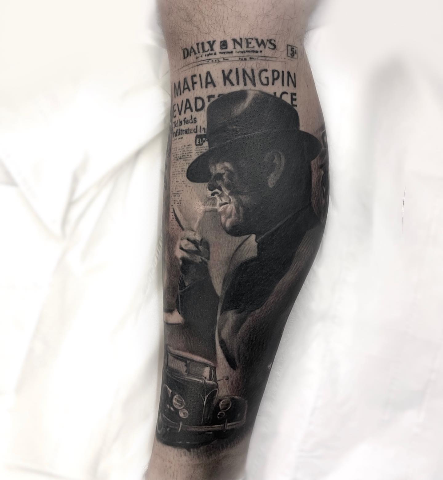 Tattoo by @robdansontattoo — realism, black_and_grey