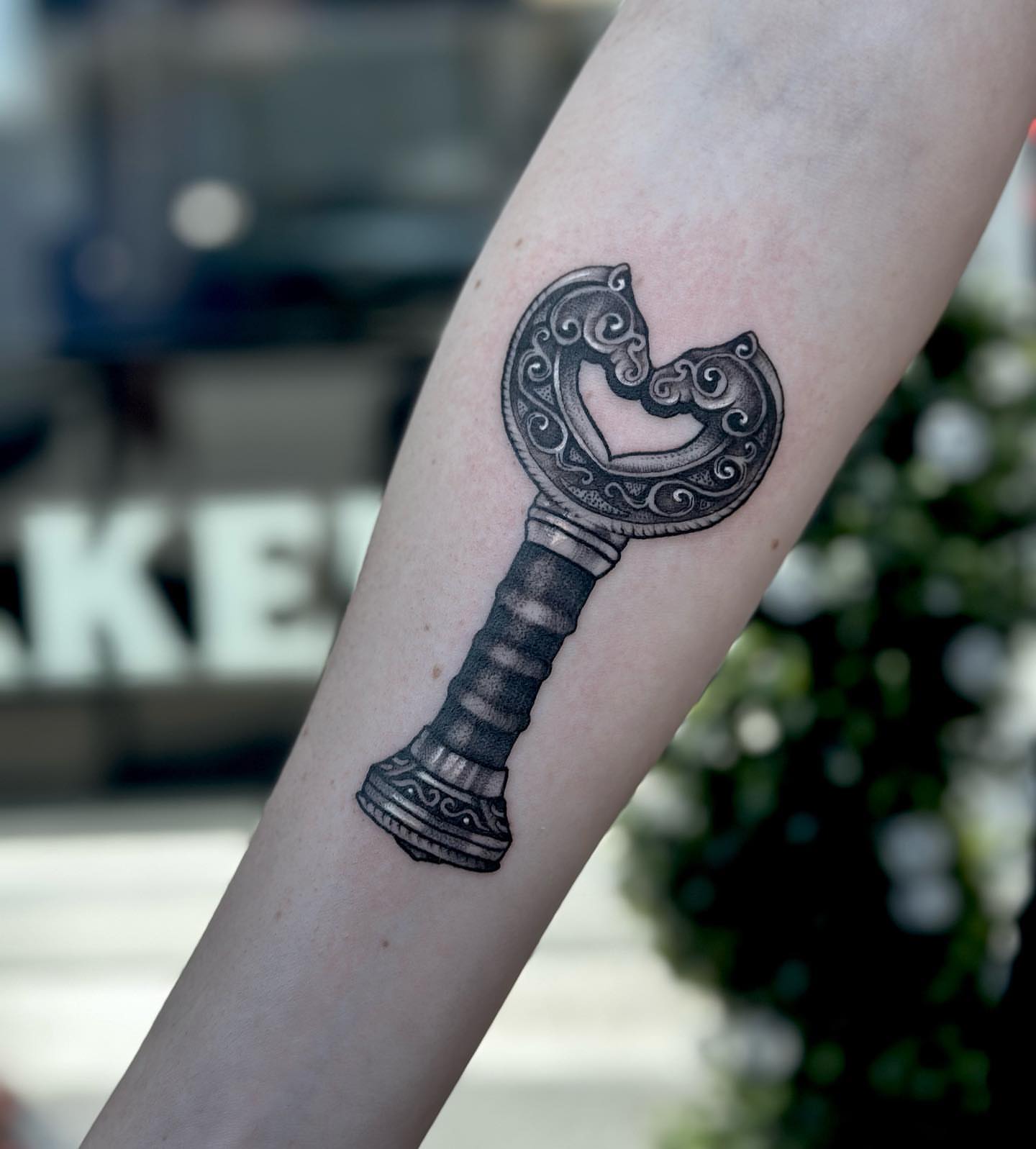 Tattoo by @shriekingpossum — black_and_grey