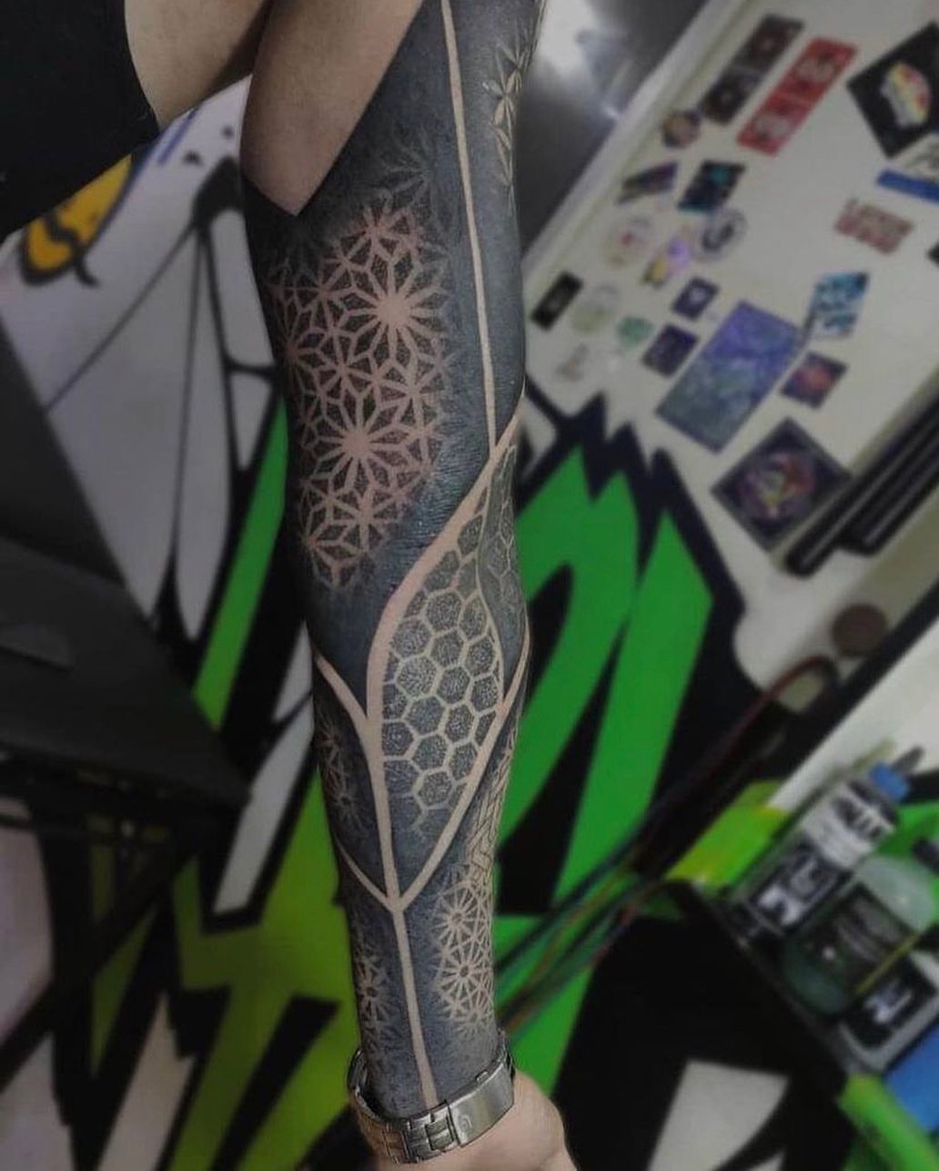 Geometric patterns geometric tattoo on the forearm by ππππππ