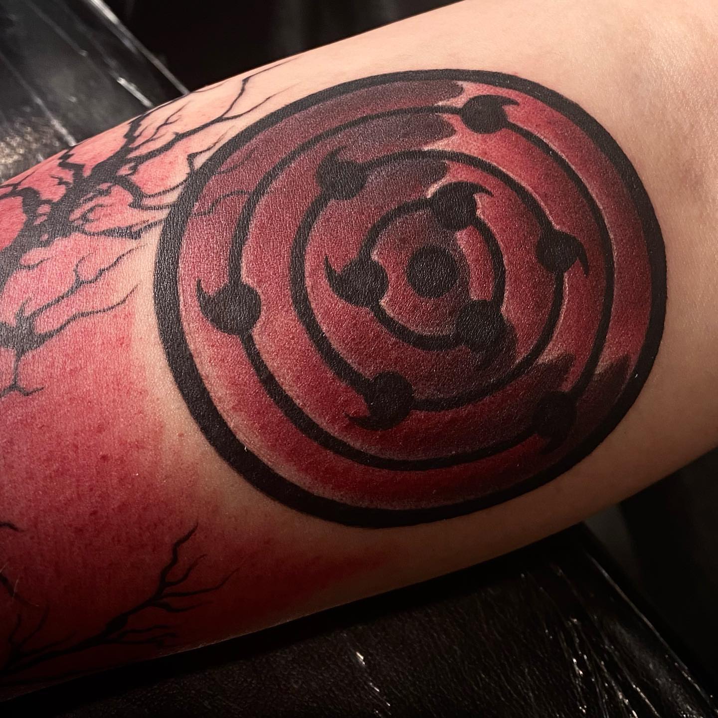 Twin tails dotwork tattoo on the forearm by Angel Rodriguez