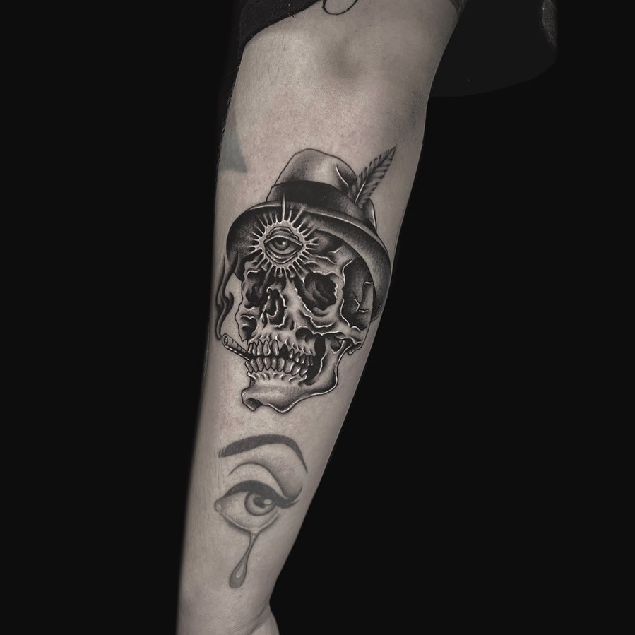 Tattoo by @wizdtattoo — black_and_grey, realism