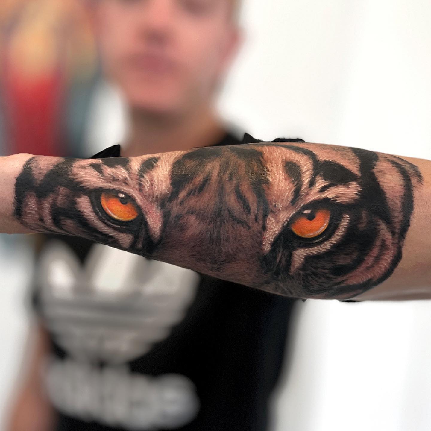 Owl realism tattoo on the forearm by Rusty Dornhecker, Columbus, Ohio