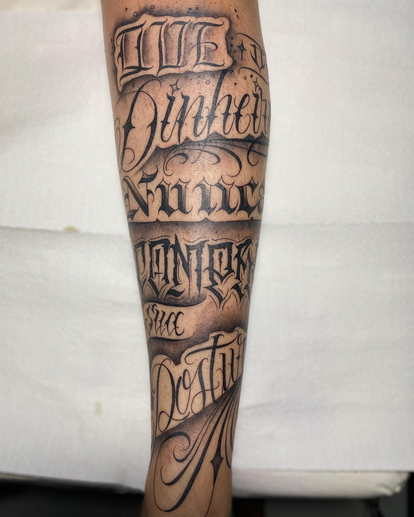 Tattoo by @sdtatoo — lettering_script