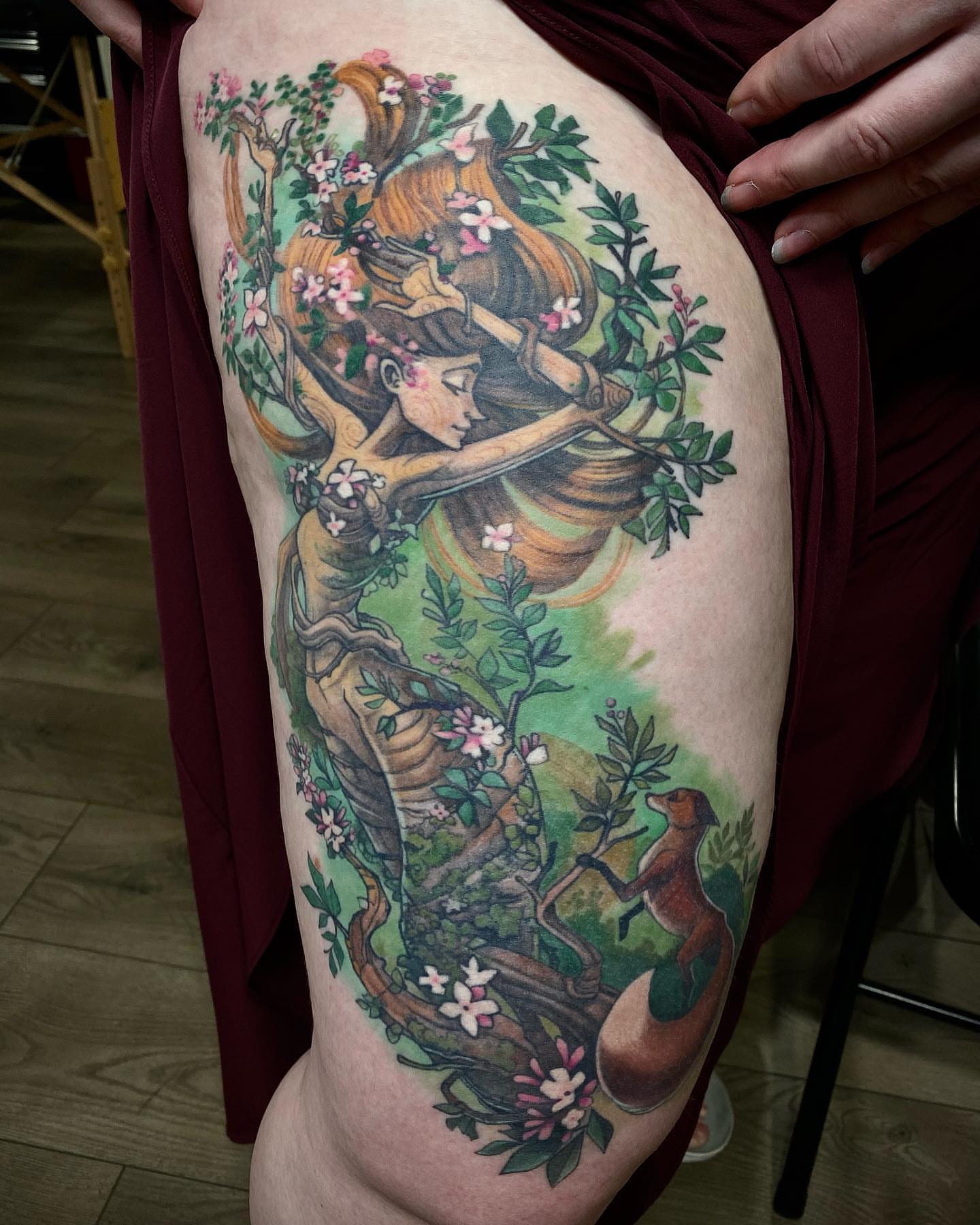 Tattoo by @bollingerart — illustrative, dotwork