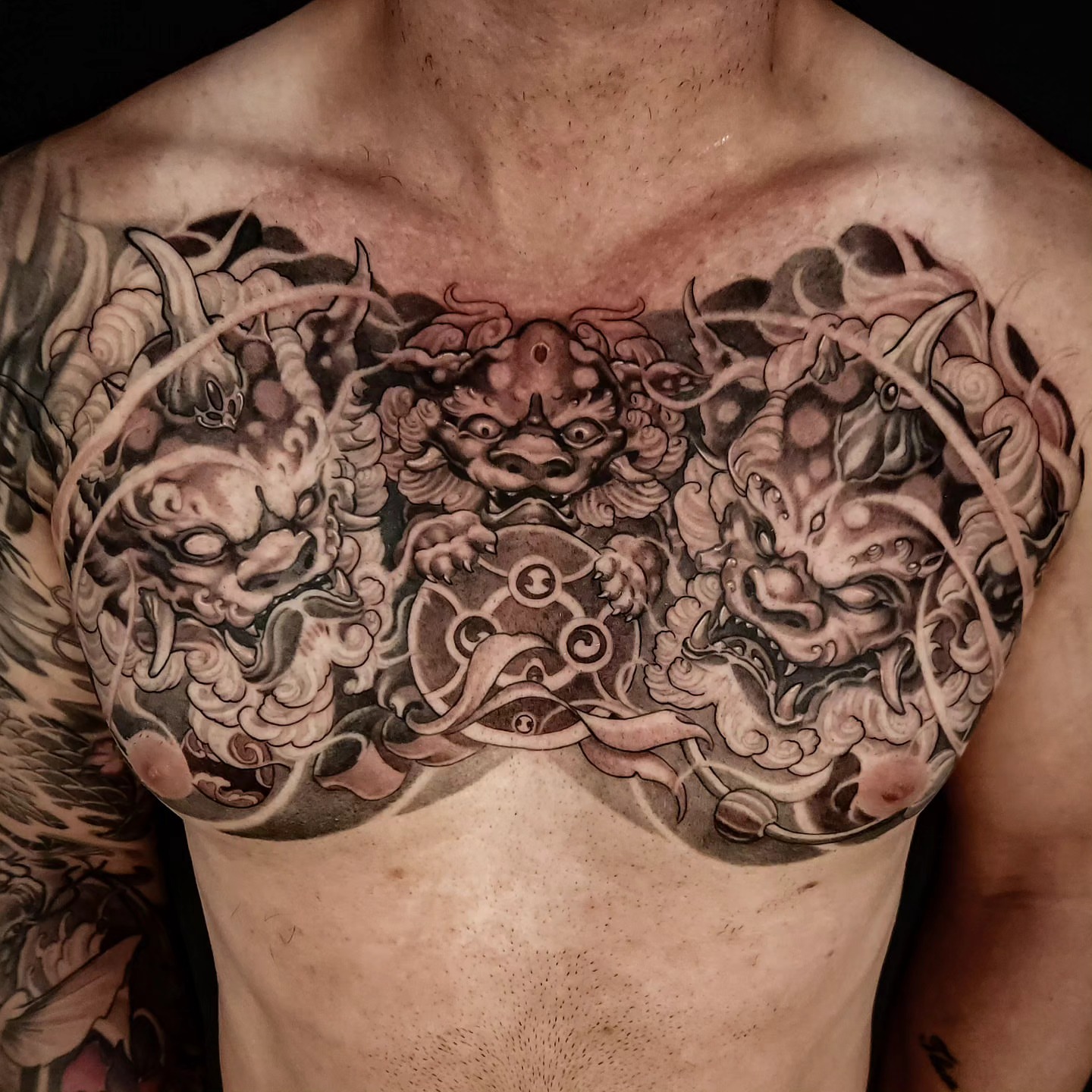 Tattoo by @artofsteve — japanese_irezumi, dotwork