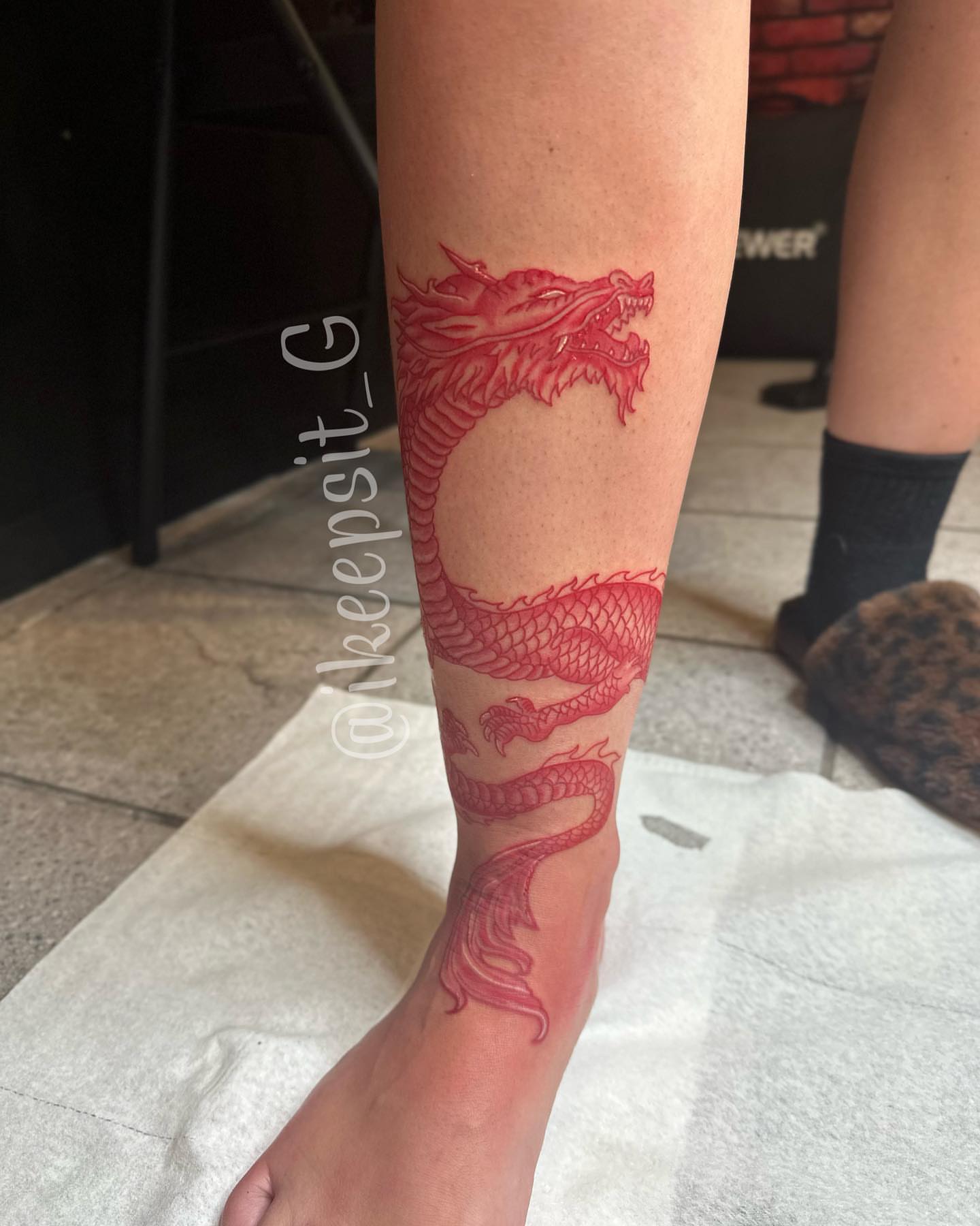 Dragon japanese irezumi tattoo on the calf by Prolific🏁so Gifted