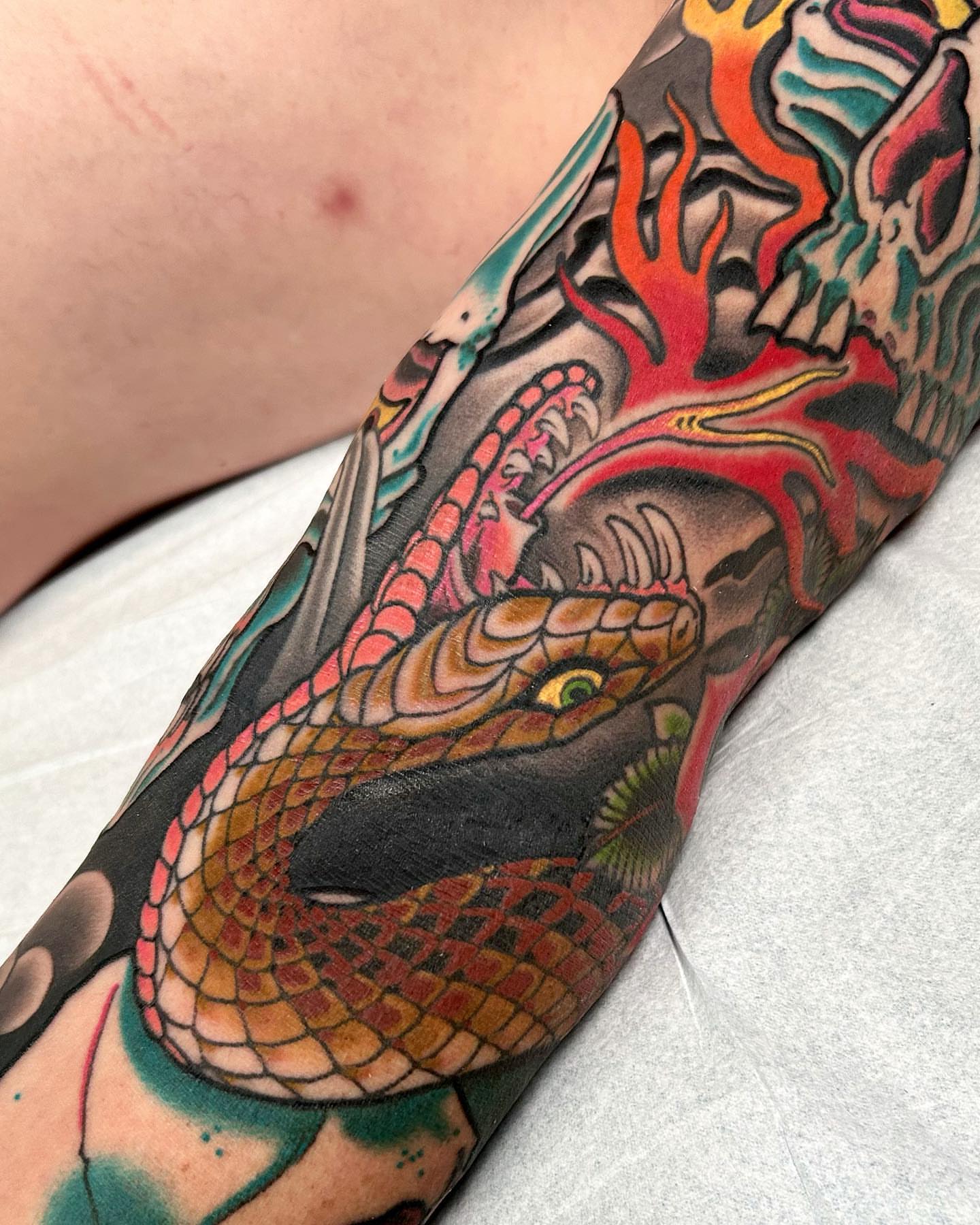 Tattoo by @adammirart — american_traditional, dotwork