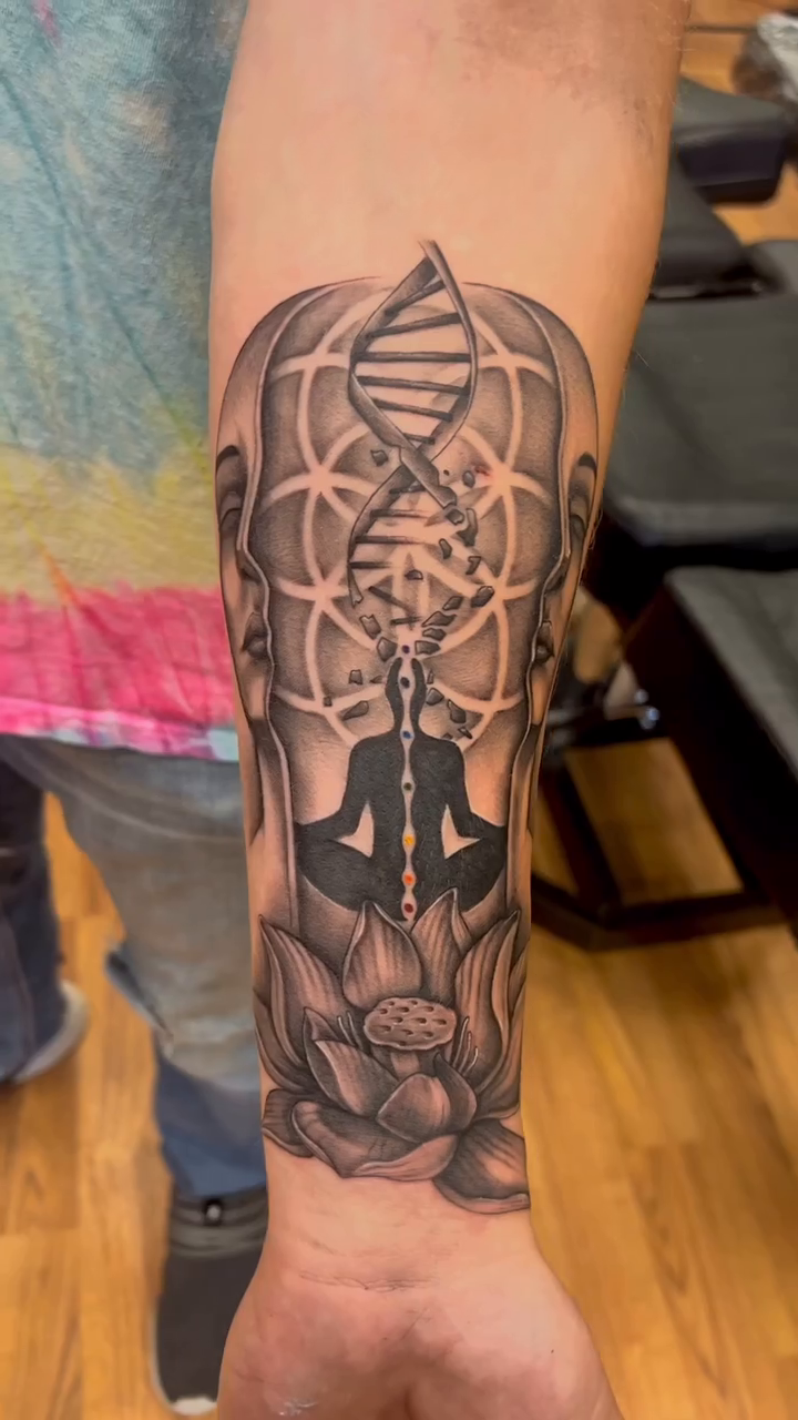 Tattoo by @brandonkirkeby — geometric, black_and_grey
