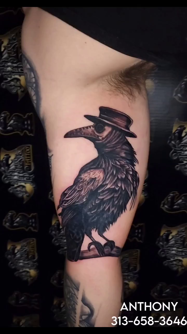 Tattoo by @antmantattoos — dark_realism, black_and_grey