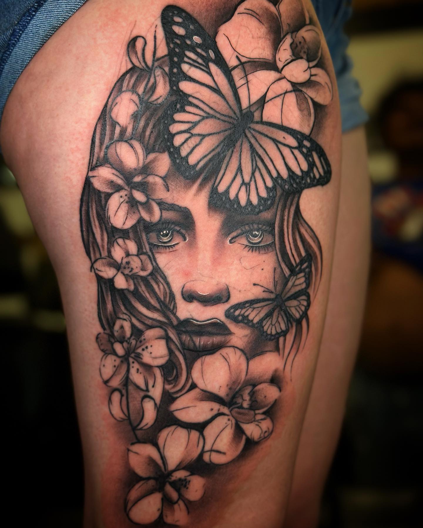 Tattoo by @dreamchaserink — realism, black_and_grey