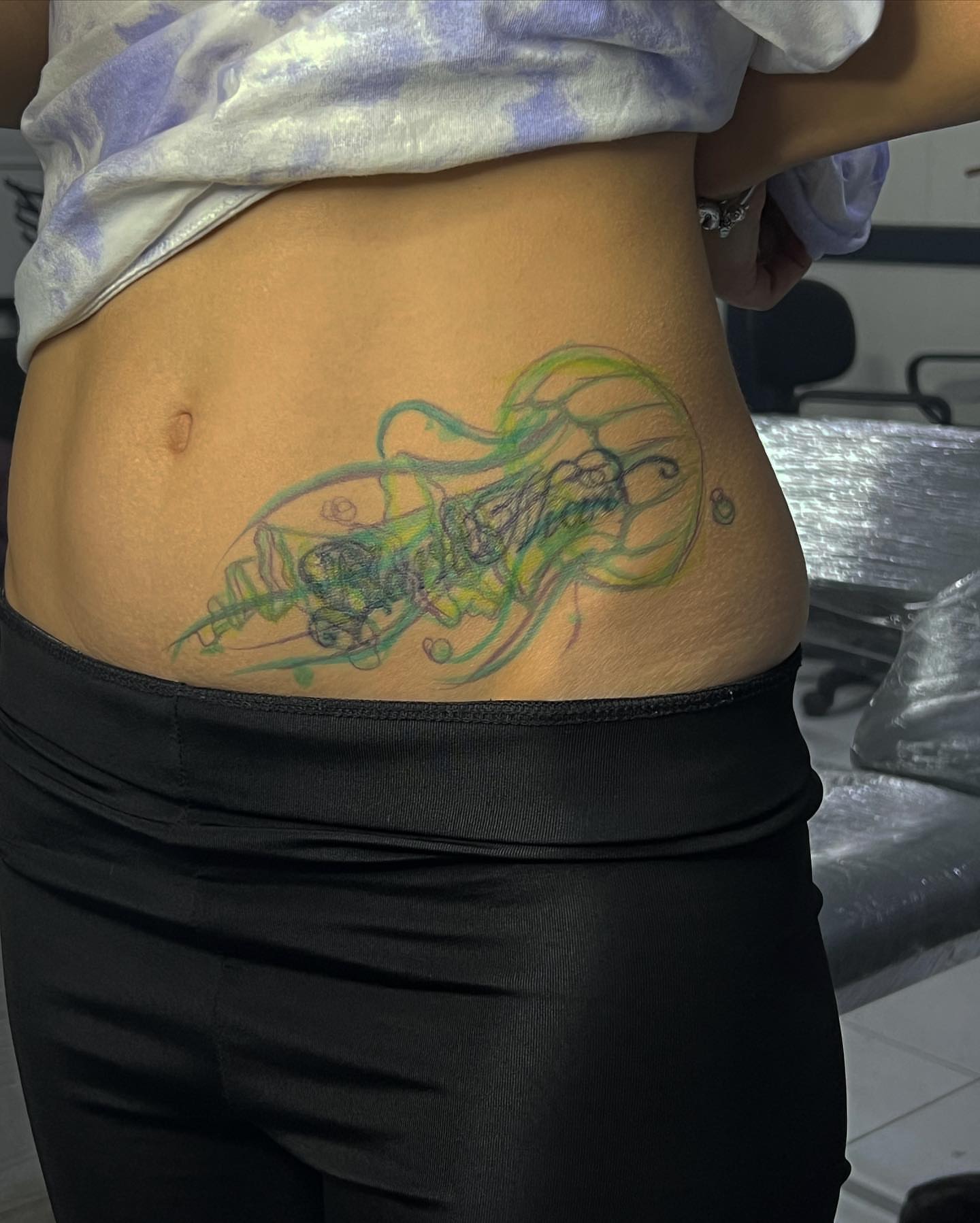 Jellyfish new school tattoo on the torso by ππππππ
