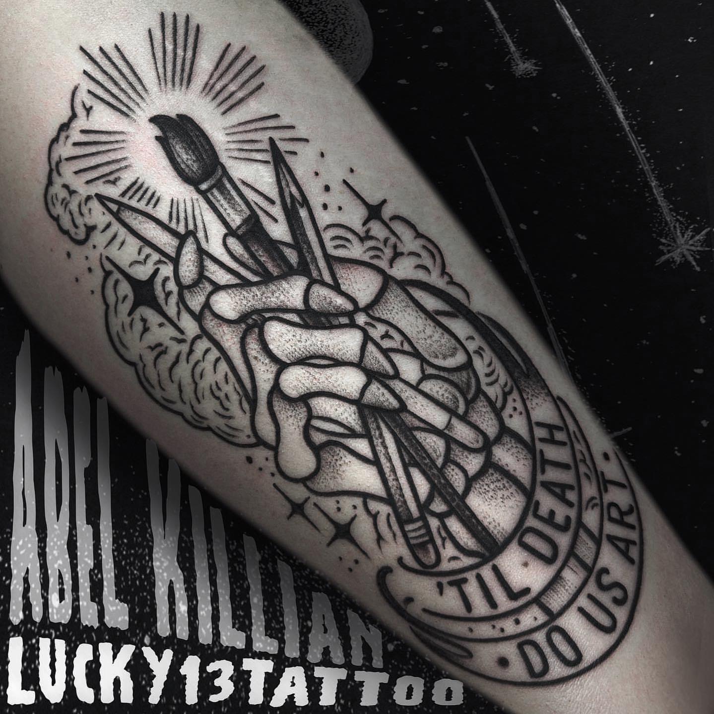 Tattoo by @tattooabel — american_traditional, dotwork